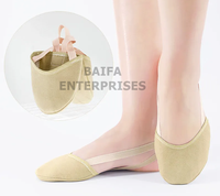 Chaussons de gymnastique rythmique pour femmes, demi-semelles en mousse rembourrée, semelle extérieure en peau de mouton microfibre, durables, grandes tailles, demi-chaussettes, chaussures de danse