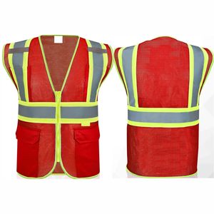 Gilet de sécurité réfléchissant décontracté en toile coupe-vent respirant à séchage rapide sans manches pour homme 5D - Vente en gros - Product Image 4