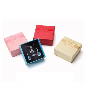 Long Rectangle and square Paper Jewelry <b>Box</b> With Satin Ribbon Bow <b>For</b> Necklace <b>Bracelet</b> Wholesale - Product Image 3