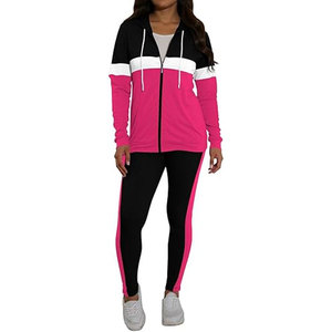 Ensemble deux pièces vintage 100 % coton coupe ample pour femme, manches longues, survêtement zippé avec pantalon de jogging - Product Image 6