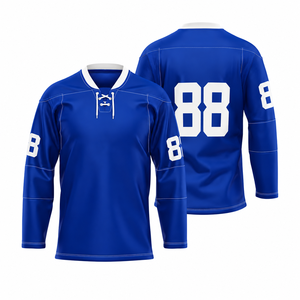 Jersey de Hockey sobre Hielo Estampado de Alta Calidad con Nombre del Equipo y Logotipo Frontal, 100% Poliéster Antibacterial, Unisex - Product Image 1