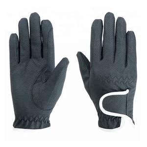 Men's Solid Color Textile Riding Grip Gloves Regular Fit <b>Equestrian</b> Accessories - Product Image 4