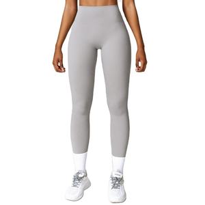 Leggings de Yoga para Mujer, Cintura Alta Elástica, Color Sólido, Spandex/Nylon, Secado Rápido, Transpirables, Antibacterianos - Product Image 5