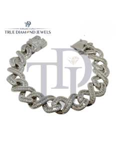 Bracelet de luxe en or 14 carats, maille cubaine, diamants VS1 VS2 couleur H-I, option or 10 carats, 7CT 8CT, style Iced Out, bijoux de créateur hip-hop lourds - Product Image 5