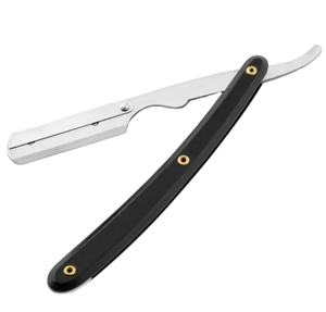 Maquinilla de afeitar recta de peluquero de alta calidad con logotipo personalizado y hoja reemplazable, mango de plástico, precio asequible - Product Image 1