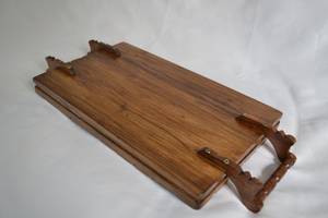 Ensemble de plateaux en bois de noyer, plateau de table basse rectangulaire moderne et accessoires de vaisselle de cuisine en bois - Product Image 3