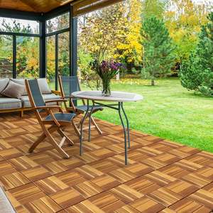 <b>Wood</b> DIY Decking Tiles 300*300mm for Home Decor <b>Garden</b> Terrace Backyard Interior & Exterior Use - Product Image 4