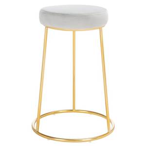 Chaise de bar élégante et contemporaine avec structure métallique et assise en bois, avec repose-pieds, hauteur de comptoir, pour îlot de cuisine ou salle à manger - Product Image 5