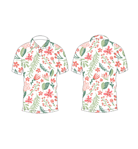 เสื้อกอล์ฟพิมพ์ลายดอกไม้พฤกษศาสตร์สำหรับผู้ชาย ผ้าโพลีเอสเตอร์คุณภาพสูง แขนสั้น น้ำหนักเบา ระบายอากาศได้ดี - Product Image 3