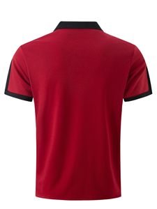Polo de Manga Corta para Hombre, Color Rojo Sólido, Tejido Transpirable, Estilo Casual, MOQ Bajo - Product Image 3