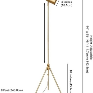 Lampadaire contemporain en métal fin avec luminosité réglable en continu pour éclairage d'angle de lecture - Product Image 5