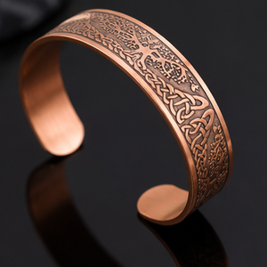 Authentic Interlaced Tree <b>Engraved</b> Pure Metal Open Cuff <b>Bangle</b> Bracelet Fashionable Metal Jewelry Exquisite Craftsmanship - Product Image 3