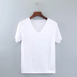 Men's Black <b>V</b>-Neck Short Sleeve Knitted T-Shirt Regular <b>Fit</b> Casual Solid Color - Product Image 4