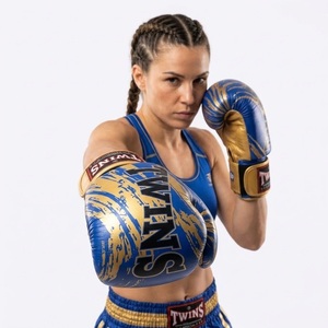 Gants d'entraînement de boxe Muay Thai OEM personnalisés en cuir véritable avec fermeture auto-agrippante, légers et à absorption des chocs élevée pour - Product Image 3