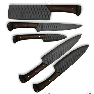 Juego de Cuchillos de Chef Profesionales de Acero Inoxidable de 5 Piezas, Hechos a Mano por Ahmad Fabric, Mango de Resina, Funda de Cuero, Diseño Moderno, Personalizable - Product Image 4