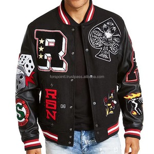 Veste universitaire sur mesure de qualité supérieure pour hommes, manches en cuir et corps en laine - Product Image 3