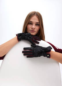 Black leather fashion breathable touchscreen <b>gloves</b> - Product Image 3