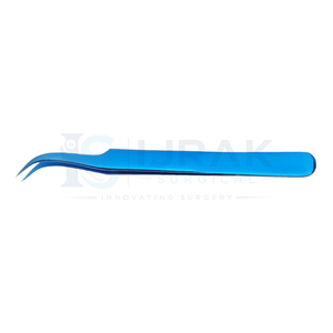 Pinzas Quirúrgicas Azules de Precisión Ijrak, Duraderas, con Punta Suave de Acero Inoxidable de 10 mm para Aplicación de Extensiones de Pestañas - Product Image 6