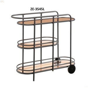 Carrito de Servicio de Bar de Metal Hecho a Mano Moderno para Decoración de Hogares de Lujo y Aplicaciones de Exhibición de Bebidas - Product Image 2