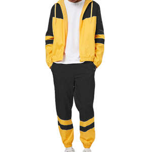 Conjunto de Pantalones y Chaqueta Cortavientos de Dos Piezas con Cierre de Nylon Personalizado para Hombre, Sudadera con Patrón Sólido y Traje Deportivo - Product Image 1