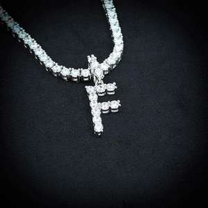 Collar Personalizado de Plata 925 con Letra de Moissanita, Estilo Hip Hop, Diseño Simple, Joyería para Regalo de Fiesta - Product Image 5