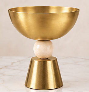 Cuenco de Chocolate de Metal Dorado con Base, Cuenco Decorativo para Servir Postres, Dulces, Nueces, Decoración de Mesa para el Hogar - Product Image 6