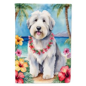 Ancien chien de berger anglais Luau drapeau de jardin boîte aux lettres multicolore bannière de cour décorative pour Patio oeuvre pour parterres de fleurs - Product Image 1