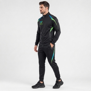 Men Zipper Tracksuit Full Zip Sportswear <b>Athletic</b> Jogging Suit Custom Logo Training Set OEM ODM Manufacturer Wholesale - Product Image 4