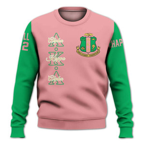 Sudadera de Forro Polar con Cuello Redondo Alpha para Hombre, Bordada en Verde, Ropa Casual de Invierno, Estilo Universitario - Product Image 5