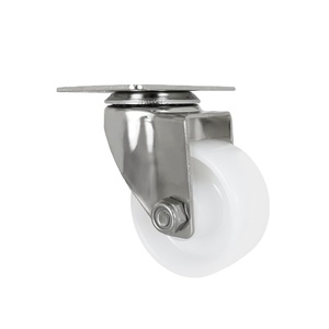 3 inch thép không gỉ <span class=keywords><strong>Caster</strong></span> bánh xe Heavy Duty Nylon bánh xe Top xoay tấm cho đồ nội thất - Product Image 1