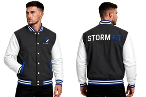 Chaqueta Varsity Unisex Personalizada Gris y Blanca, Corte Regular, Cuello Alto, Ropa Casual de Invierno, Lana/Cuero, Anti-UV, Resistente al Viento - Product Image 5