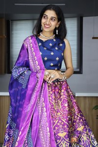 Fashionable Party Wear Lehenga Choli With Chinon Dupatta And Drawstring Zip Closure - Product Image 2