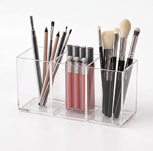 Portalápices de Acrílico Personalizado, Organizador de Escritorio con 3 Compartimentos para Material de Oficina y Manualidades - Product Image 5