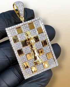 Colgante Rey de Ajedrez Estilo Hip Hop con Diamante Moissanita VVS, Plata 925, Estilo Clásico, Colgante de Moda con Incrustaciones de Diamantes, Pasa el Test de Diamantes - Product Image 6