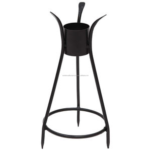 Top vendeur concepteur métal noir poudre manteau regardant boule support extérieur Patio jardin décoratif fer ornement pour l'ambiance - Product Image 2