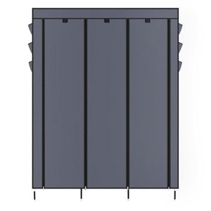 Armadio Portatile Grigio da 69 Pollici con Gambe Alte, Extra Resistente, in Tessuto Non Tessuto, Montato, Semplice, con Ripiani per Organizzazione e Stoccaggio - Product Image 3