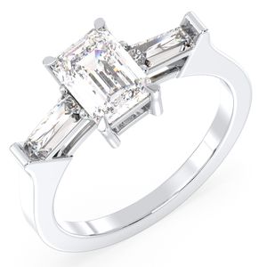 Anillo de compromiso REYES personalizado de oro sólido de 14 quilates con moissanita de corte esmeralda de 1.44 quilates para mujer, precio de fábrica al por mayor. - Product Image 2