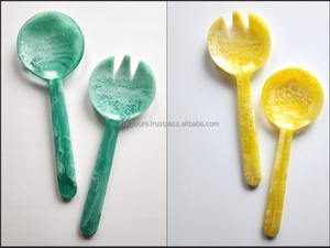 Designer Resin <b>Spoons</b> for Cooking & Serving Handmade Wedding Eco-Friendly Modern Luxury Flatware Set From India - Product Image 2