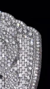 Custom 55CT Lab Grown Diamond <b>Pendant</b> Wholesale Two Letter <b>Initial</b> 925Silver 10KSolild Gold Heavy 120g Baguette Base Bling Charm - Product Image 5