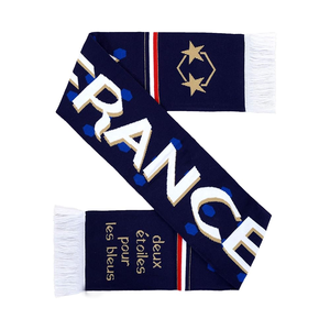 Bufanda de la Selección Nacional de Francia, Diseño Deportivo Tejido Largo con Estrellas y Texto para Aficionados al Fútbol, para Usar en Todas las Temporadas - Product Image 1