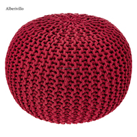 Coussin de sol en jute tressé fait à la main Pouf ottoman