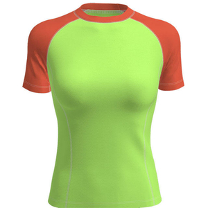 2026 New Unisex Short Sleeve Rash Guard Orange Quick Dry Spandex/Polyester Adult <b>Swim</b> <b>Shirt</b> UPF50+ Breathable Eco-Friendly - Product Image 3