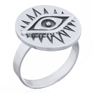 Anillo de Plata de Ley 925 con Ojo que Todo lo Ve, Amuleto de Protección Mística, Joyería de Declaración, Regalo, Venta al por Mayor para Fiestas - Product Image 1