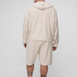 Conjunto de Sudadera con Capucha y Pantalones Cortos de Dos Piezas para Hombre, Ropa Casual de Verano, Venta al por Mayor, Sudaderas con Capucha y Pantalones Cortos Personalizados - Product Image 1