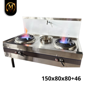 Estufa de gas doble de alta resistencia para wok chino, equipo de cocina comercial de acero inoxidable para restaurantes. - Product Image 6