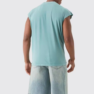 T-shirt sans manches sport élégant pour homme en polyester/coton, séchage rapide et respirant, vêtements de sport d'été pour homme - Product Image 2