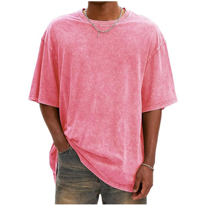 Camisetas de Hombre Estilo Urbano, Lavado Ácido, Hombros Caídos, Corte Holgado, 100% Algodón - Product Image 4