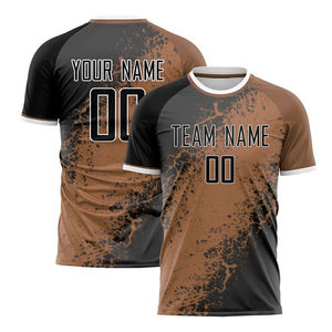 Men's V Neck Custom Soccer Jersey with Piping Baggy Oversized Mesh Sports <b>Tshirts</b> for Digital Print Front Logo - Product Image 3