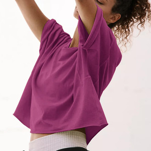 Camiseta Corta Oversize de Alta Calidad para Mujer, Estampado Digital Informal, 100% Algodón, Sin Tejer, Decoraciones OEM, Apliques - Product Image 2