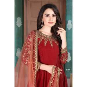 Robe Anarkali de créateur avec bas et dupatta pour les occasions spéciales - Vêtements indiens et pakistanais - Product Image 3